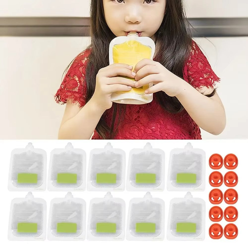 Reusable Baby Food Pouches – Set of 10
